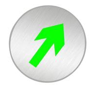 Alipis Señal de Seguridad para Evacuación en Interiores, Luz de Salida de Emergencia Autoluminiscente, Marcador de Suelo de Acero Inoxidable 114 Mm, Señal Direccional para Oficinas