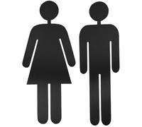 Alipis Señales de Baño para Hombres y Mujeres 1 Par en Acero Inoxidable Negro y Plateado Placas de Señalización para Lavabos Letreros Resistentes para Baños Públicos Hoteles y Hogares