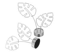 Alipis Soporte de Fotos Metálico Clip en Forma de Hoja Monstera, Color Plateado, 2 Unidades, Portafotos de Mesa para Notas y Tarjetas, Organizador de Escritorio para Oficina y