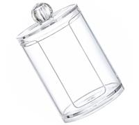 Alipis Soporte para guardar discos de algodón con ranura, caja de almacenamiento de plástico para baño, portavasos de papel para tocador, 4.13 x 2.67 x 2.67 in