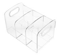 Alipis Soporte para Libros de Escritorio Transparente 3 Compartimentos Organizador Acrílico Multifuncional Sujetalibros Práctico para Estudio y Oficina