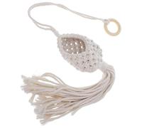 Alipis Soporte para Plantas de Macramé en Algodón Beige Tejido Ordenado, Maceta Colgante en Forma para Decoración Boho Interior y Exterior