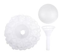 Alipis Soporte para Ramo de Novia Asa Floral Media Esfera de Espuma de 10 CM Collar de Encaje Blanco Accesorios DIY para Arreglos Nupciales y Porta Ramos de Novia Pequeños para