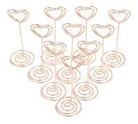 Alipis Soportes para Fotos en Forma de Corazón 24 Unidades Clips de Papel Metálicos en Color Oro Rosa de 85 CM Portafotos y Titulares de Números de Mesa para Bodas Banquetes y