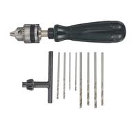 Alipis Taladro Manual para Carpintería Pequeño Herramienta de Perforación de Madera Brocas Intercambiables Compacto y Ligero para Manualidades y Tallado de Precisión