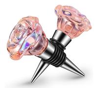 Alipis Tapón De Vino Rosado De Metal: Tapones De Sellado De Flores para Conservar El Vino - Cierres De Seguridad para Bares Fiestas Navideñas Y Bodas