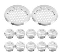 Alipis Tapones de Ventilación Redondos de Acero Inoxidable, 12 Piezas, Malla para Orificio de 53 Mm, Rejilla Metálica para Armarios, Gabinetes y Muebles, Respiradero Resistente