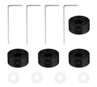 Alipis Tapones para Pedal de Efectos de Guitarra 4 Unidades, Aleación de Aluminio Negra, con Almohadilla Protectora de Goma, Protección Antideslizante para Accesorios de Pedalera