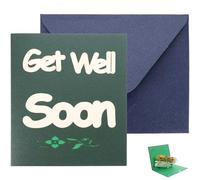 Alipis Tarjeta de Felicitación 3d Creativa Que Te Mejores Pronto Papel de Alta Comodidad, Diseño Tridimensional, Incluye sobre Color Aleatorio, Adecuado para Mensajes de Color Aleatorio