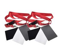 Alipis Tarjeta de Fotografía de Exposición 2 Piezas Negro y Gris de Acrílico con Correa Ajustable el Cuello, Comprobador de Vídeo Portátil para Ajuste de Tonos y Calibración