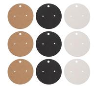 Alipis Tarjetas para Exhibir Aretes y Joyas 300 Piezas 5X5 CM Cartón Blanco Negro y Kraft 350 G 3 Agujeros para Pendientes Collares y Pulseras Adecuado para Vitrinas y Manualidades