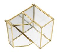 Alipis Tarjetero de Sobremesa con Borde Dorado Organizador y Expositor para Tarjetas de Visita Caja Resistente para Almacenamiento Profesional Oficina