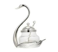 Alipis Tarro de Especias Cuchara de Cocina con Diseño Cisne de Aleación de Zinc Contenedor para Condimentos Decorativo para Hogar y Fiestas
