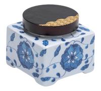 Alipis Tarro de Té Porcelana Azul y Blanca Pequeño con Tapa Hermética Almacenamiento Delicado para Sueltas Diseño Retro Floral Bote de Cocina Sellado para Té y Aromático