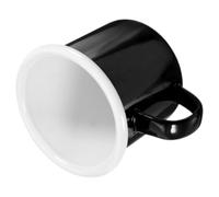 Alipis Taza de Café Esmaltada Negra de 350ml con Asa, Estilo Vintage | Superficie Lisa, Limpieza Sencilla, Estructura Estable, para Sopa y Refrescos, Oficina, Camping y Pesca