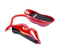 Alipis Teléfono Fijo Rojo Forma de Labios, Adorno Original para Embellecimiento del Hogar, Material ABS y Electrónica, Adecuado para Props y Mesa