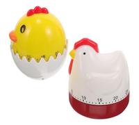 Alipis Temporizador Mecánico Cocina 60 Minutos Diseño Huevo y Pollito Carcasa Resistente Herramienta Gestión Multifuncional para Repostería Hogar y Aula Paquete Doble