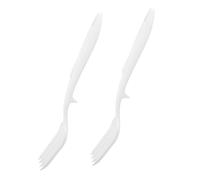 Alipis Tenedores De Cocina De Silicona Para Pasta y Fideos, Resistentes Hasta Alta Temperatura, Diseño Antideslizante, Uso Doméstico Cocinar, Pack De 2 Unidades Blanco Puntos Blancos