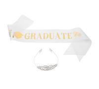 Alipis Tiara y Faja de Graduación 2026 en Color Plateado, Conjunto de Accesorios para Fiesta de Graduación, Diseño Ligero y Cómodo, Adecuado para Ceremonias y Decoración de Eventos