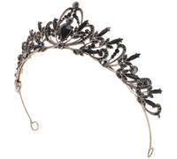 Alipis Tiaras de Lujo Negra Barroca Gótica para Mujer Cristal para Tocado de Novia Boda o Accesorio de Disfraz Vintage para Baile de Graduación