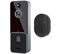 Alipis Timbre Visual Inalámbrico Inteligente para Puerta Comunicación Bidireccional y Monitoreo Remoto, Diseño Simple en Abs para Uso Hogar