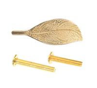 Alipis Tiradores de Cajón Rústicos de Latón Macizo en Forma de Hoja, Manijas para Muebles de Cocina y Armario, Acabado Natural sin Lacar, Estilo Vintage para Tocadores y Decoración