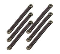 Alipis Tiradores de Cuero para Cajones y Armarios 6 Piezas Aleación de Zinc Acabado Bronce Antiguo Color Marrón Oscuro 128 MM de Distancia entre Agujeros Accesorios para Muebles y