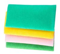 Alipis Toallas Exfoliantes de Nylon para Ducha 4 Piezas, Diseño de Anilla para Colgar, Uso Diario para Piel Sensible y Limpieza Corporal, Aptas para Campings y Hoteles Color Aleatorio