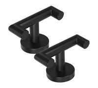 Alipis Toallero de Pared Doble 2 Piezas de Acero Inoxidable 304 Negro Soporte Redondo para Toallas y Batas Gancho Resistente para Baño y Cocina Organizador Compacto para Colgar