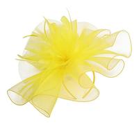Alipis Tocado para Mujer Velo y Pluma en Color Amarillo, Accesorio Elegante para Bodas y Fiestas de Cóctel, Diseño Único y Sofisticado