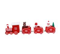 Alipis Tren De Madera para Decoración Navideña De Sobremesa Adorno Festivo Rojo para Hogar Jardín Infantil y Oficina Navidad