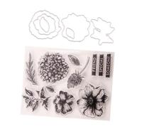 Alipis Troqueles de Corte y Sello Transparente de Silicona para Manualidades DIY Kit Resistente de Acero al Carbono con Sello de Silicona y Troquel de Flores para Scrapbooking y Regalos