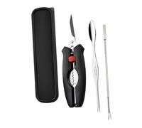 Alipis Utensilios para Comer Marisco de Acero Inoxidable Tijeras para Cangrejo y Tenedores con Caja de Almacenamiento Set Ligero y Antideslizante para Fiestas y Mariscos