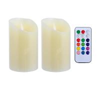 Alipis Velas Electrónicas LED de Colores con Control Remoto 18 Teclas Pack 2 Unidades sin Pilas Lámparas Decorativas para Bodas Ambiente Romántico sin Llama ni Humo