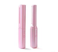 Alisadora de Pelo Inalámbrica con para carga USB Rápida Alisadora(Pink) | para compacto 17cm, ligero, cabe en para bolso, perfecto vacaciones negocios sin enchufe