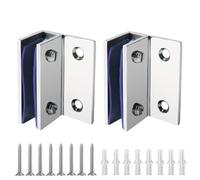 Alise Soporte de estante de vidrio ajustable para puerta de ducha, soporte de abrazadera resistente para estantes de vidrio de 8 a 12 mm, abrazaderas de puerta de vidrio para montaje en pared, piezas