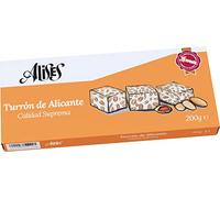Alises Turrón de Alicante - Almendras y Miel - Calidad Suprema - 100% Natural - Sin Gluten - Sin Lactosa - Turrón Español 200g (Duro)