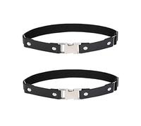 alisikee 2 ligueros de pierna con hebilla libre, ligas ajustables de piel sintética para fiestas de mujeres, color negro y rojo, Negro, Talla única