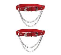 alisikee Liga de pierna ajustable con cadenas, ligas elásticas de muslos punk para mujer, 1 par, Rojo, Talla única