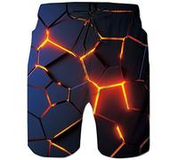 ALISISTER Bañadores de Natación Hombre 3D Geometría Impresión Pantalones Cortos Quick Dry Verano Swim Shorts con Forro de Malla 3XL
