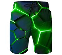 ALISISTER Geometría Bañadores de Natación Hombre 3D Cerveza Divertida Pantalones Corto Poliéster Secado Rápido Ligero Swim Trunks Dorado 3XL…