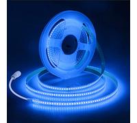 ALITOVE COB Tira LED azul hielo 252LEDs/m Tira LED 5M 12V DC 8mm de ancho no impermeable IP30 para bar dormitorio cine gimnasio diseño de escenario sin fuente de alimentación ni atenuador