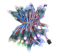 ALITOVE WS2811 RGB LED píxeles de luz 12 mm, 12 V, IP68 a prueba de agua, para pared de pantalla LED, tablero de letrero publicitario 5V redondo 50 piezas Rgb (Rojo, Verde Y Azul)