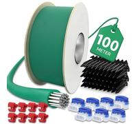 Alitree 100m Cable Delimitador para Robots Cortacésped, 50 Clavijas | +12 Terminales Conexión,12 Conectores Cable,Cable perimetral para cortadoras de césped,Compatible Worx Gardena