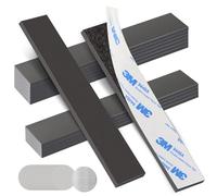 Alitree 12 Piezas Imanes Autoadhesivos, Tiras Magnéticas Flexibles 15x2.5CM con 30 Placas Metálicas para Imanes para Nevera, Pizarra Blanca, Oficina Escuela Hogar Manualidades, Potentes y Cortables