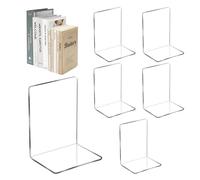 Alitree 6 Piezas Sujetalibros De Acrílico Transparente,Sujeta Libros Estanteria,18.5 x 12 x 12 cm Organizador Libros Adecuado para la Escuela, Biblioteca,Oficina,Escritorio,Dormitorio
