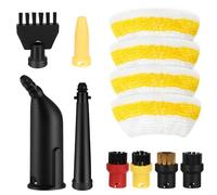 Alitree Accesorios para Limpiador de Vapor, Juego de 12 Piezas de Repuesto Compatible con Karcher SC1, SC2, SC3, SC4, SC5, Incluye Cepillo Redondo, Plano, Boquillas y Paños de Microfibra
