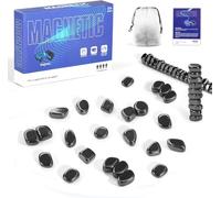 Alitree Ajedrez Magnetico, Juego de ajedrez magnético, Juego De Imán De Mesa, Divertido Juego de Damas de Rompecabezas, Tablero de ajedrez portátil para Acampar/reunión Familiar/Viajes