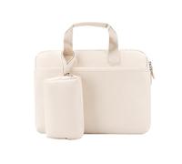 Aliuciku Maletin Portatil 13,3 14 15,6 Pulgadas, Resistente Al Agua Maletín Mano Bolso Funda para Portátiles (Color : Beige-B, Size : 15.6 Inch)