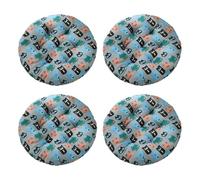 Aliuciku Pack 4 Cojines para Silla, Grueso Tatami Cojín de Silla Redondo para el Hogar Oficina Comedor(B-2,50x50cm)